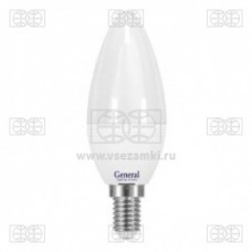 Лампа светодиодная E14-4500 7Вт свеча нейтральный свет General 638000