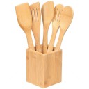 АКЦИЯ!!!Набор лопаток кулинарных деревянных 5шт. на подставке Бамбук C10-A377 324418