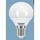 Лампа светодиодная E14-4500 10Вт шар G45F нейтральный свет General 683400