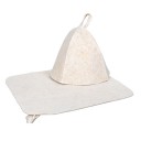 Набор для сауны белый (2 пред.: шапка, коврик) 42006