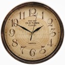 Часы настенные 30 см кварцевые, круглые, пластик, стекло, коричневые, Дуб, Y4-5128/ 395914