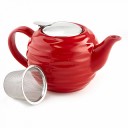 АКЦИЯ!!!Чайник заварочный керамический 800 мл с металлическим фильтром Ф19-001R красный
