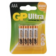 Батарейка AAA LR03 1,5V alkaline 4шт. мизинчик GP Ultra 24AU-2CR4 (блистер) 02922