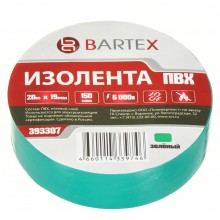 ИЗОЛЕНТА ПВХ 19 мм х 20 м зеленая Bartex 393307