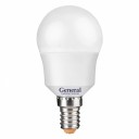 Лампа светодиодная E14-6500 12Вт шар G45 холодный свет General 661103
