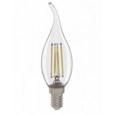 АКЦИЯ!!!Лампа светодиодная филоментная E14-6500 8Вт "свеча на ветру" холодный  свет GENERAL 649988
