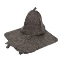 АКЦИЯ!!!Набор для сауны серый (3 пред.: шапка, коврик, рукавица) 41345