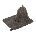 Набор для сауны серый (2 пред.: шапка, коврик) 41344